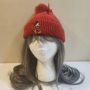 GAP Disney Collaboration Red Pom Pom Beani Hat Size M/XG